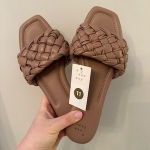 Tan sandals/slides. NEW with tags. Target - A New Day brand.